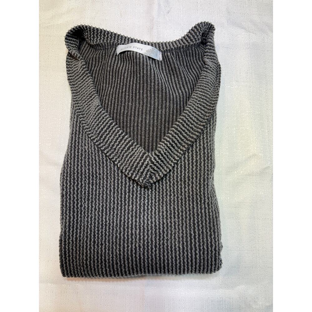Altar'd State Layne Gray Oversized Ribbed Top Size S - Picture 10 of 10
